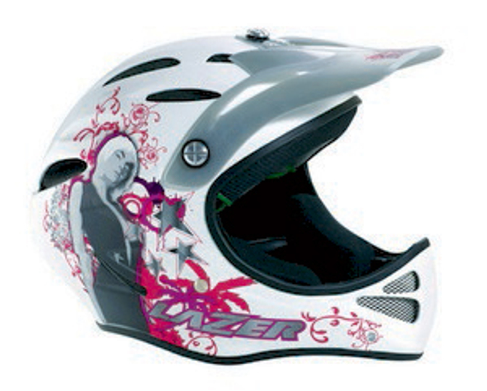 Велошлем для BMX LAZER, модель EXCALIBUR Disco (Full Face), цв.белый с рисунком, p.L