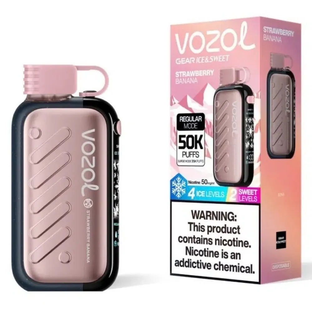 Vozol GEAR ICE & SWEET 50000 - Strawberry Banana (5% nic)