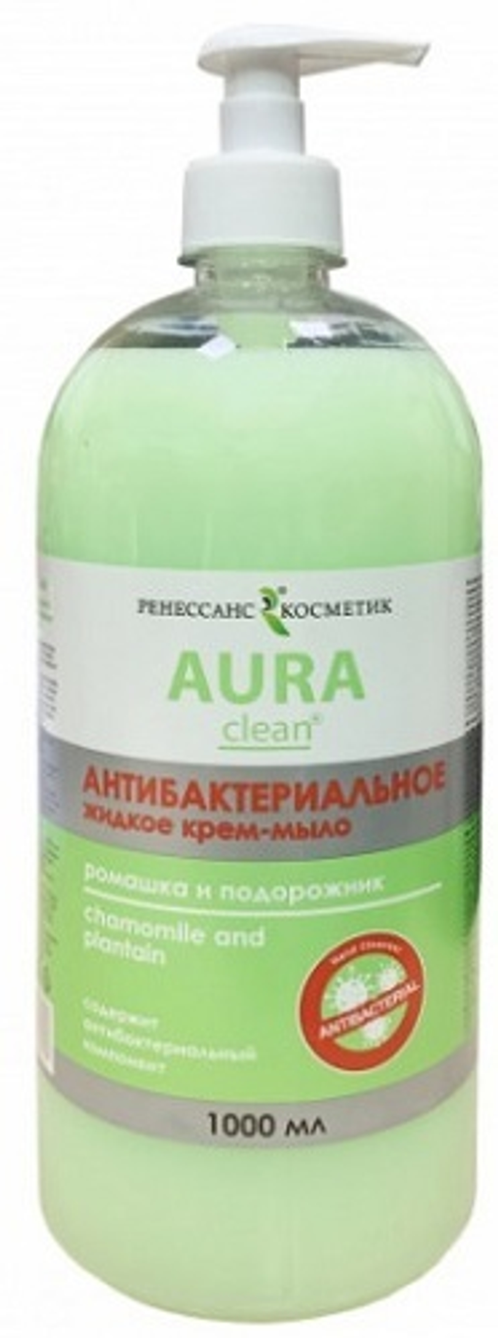 Мыло жидкое -крем Аура Clean Ромашка-подорожник 1,0 л.