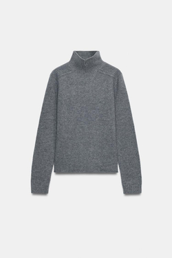 ZARA СВИТЕР С ВЫСОКИМ ВОРОТНИКОМ, МЯГКИЙ СЕРЫЙ