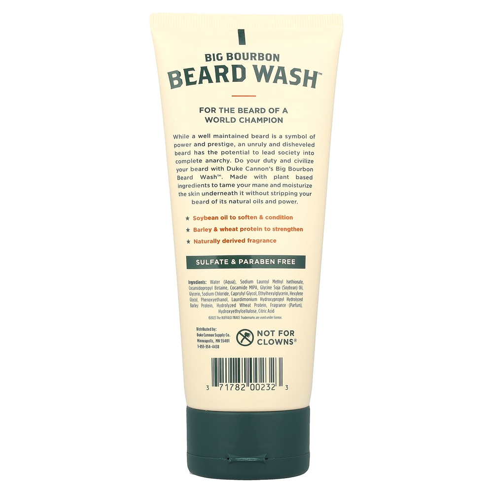 Duke Cannon Supply Co., Big Bourbon Beard Wash ™, дубовая бочка, 177 мл (6 жидк. унц.)