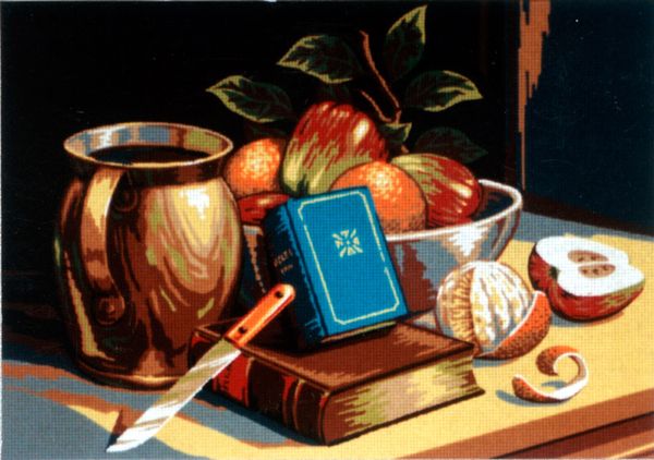 Рисунок для вышивания Soulos (канва жесткая), Натюрморт с книгами, 45х60 см
