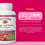 Natural Factors, GrapeSeedRich, экстракт виноградных косточек, 100 мг, 90 вегетарианских капсул