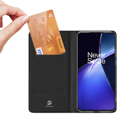 Чехол книжка из PU кожи черного цвета от Dux Ducis для смартфона OnePlus Nord CE 4 Lite и OPPO K12x, серия Skin Pro Series Case
