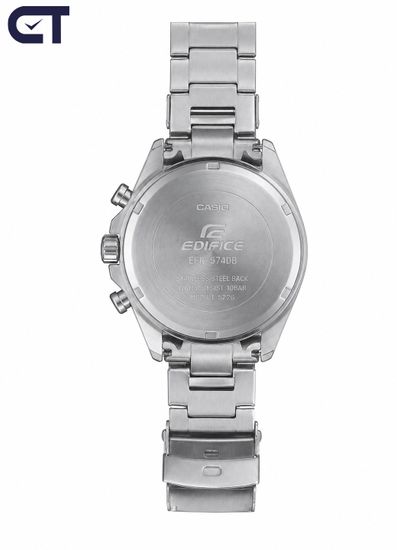 CASIO EFR-574DB-3AVUDF EDIFICE мужские наручные часы — стальной хронограф с зелёным циферблатом и чёрным IP-безелем