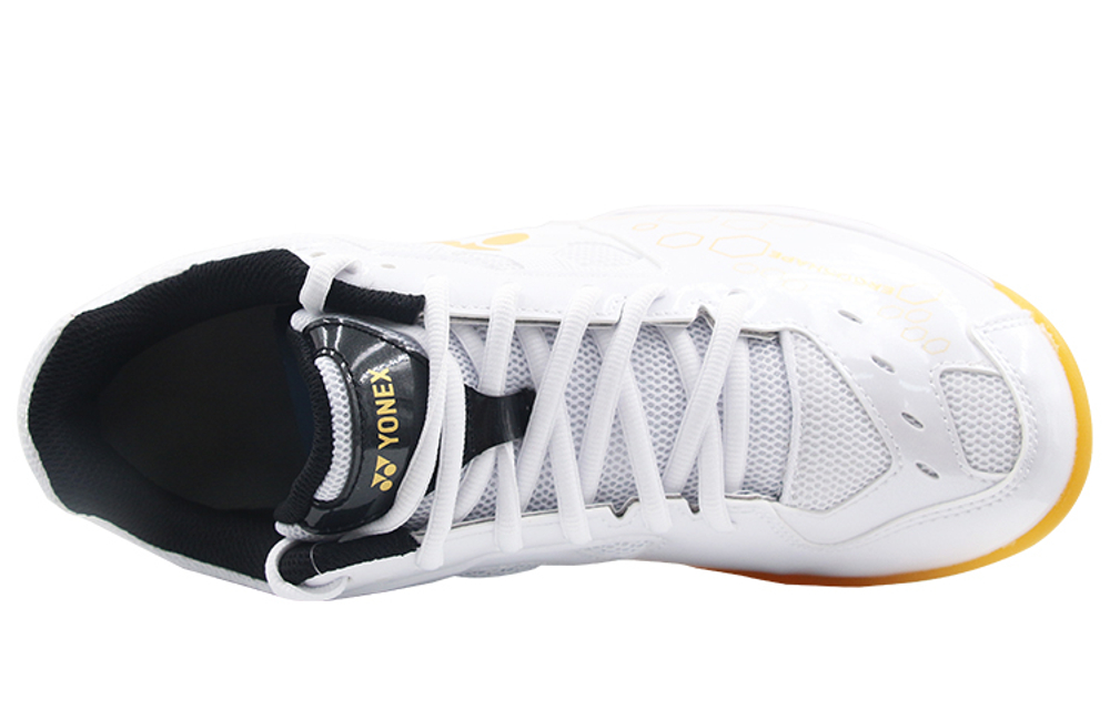 YONEX Power Cushion Artificial Leather Low top Badminton Shoes Unisex White Gold