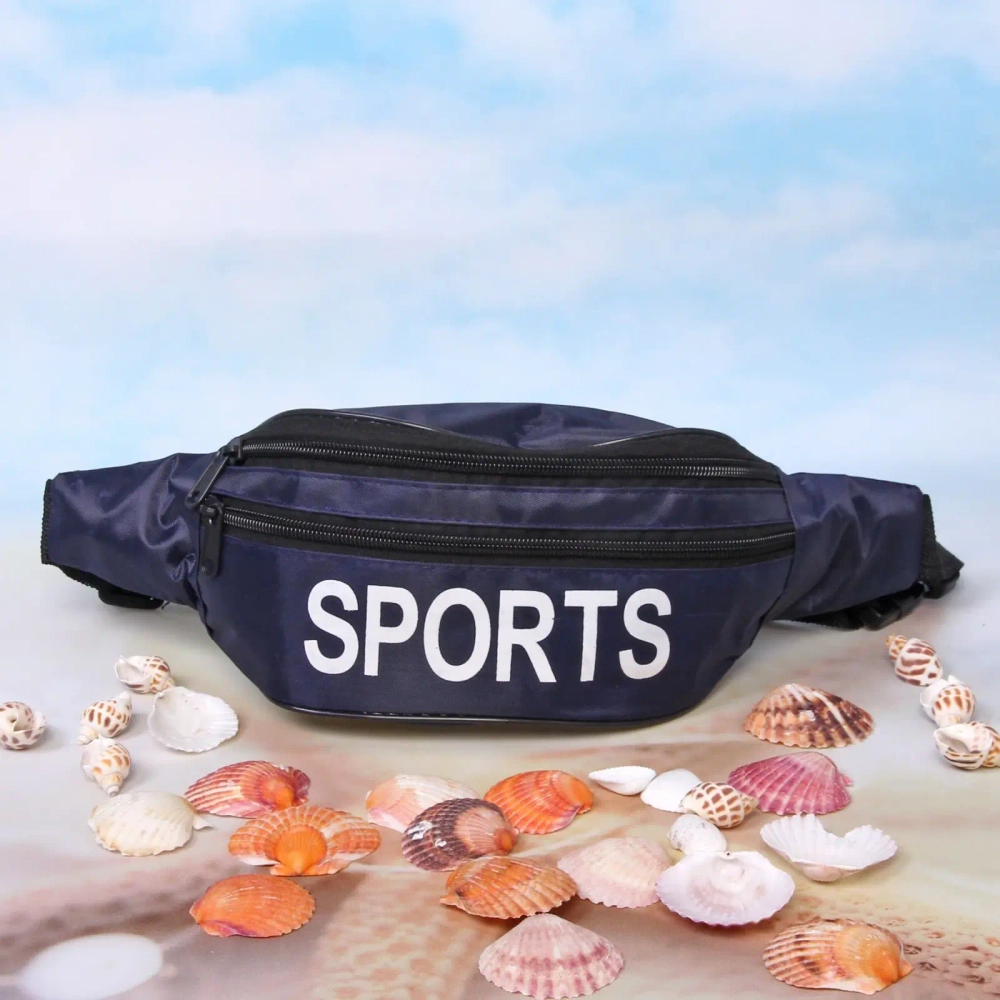 Сумка на пояс «Ultramarine - Sports Style», цвет синий, 3 кармана, 36*10*8см