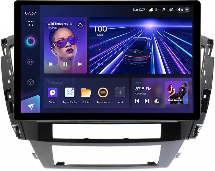 Магнитола для Mitsubishi Pajero Sport 3 2020-2024, Montero Sport (прямоугольный климат, рамка 10) - Teyes CC3-2K монитор 13", QLED+2K, Android 10, Быстрая, 4G SIM-слот, CarPlay