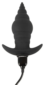 Черная анальная вибропробка RC Butt Plug - 9,6 см. (Цвет: черный)