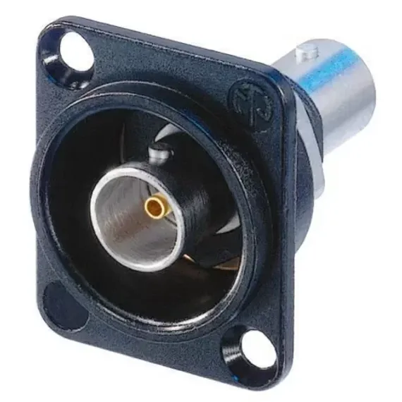Neutrik NBB75DFIB-P панельный разъем BNC в корпусе D-типа, проходной, изолированный от земли, черный