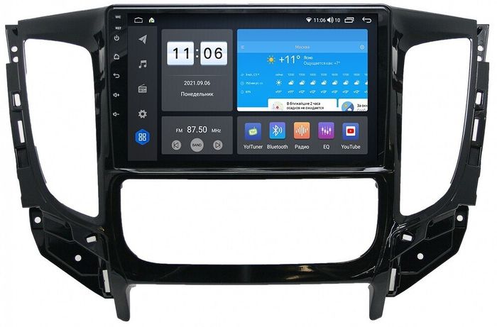 Магнитола для Mitsubishi L200 2015-2019 (климат), Pajero Sport 3 2016-2023 (МКПП), FIAT Fullback - ZX383R9-7862 Android 10, Быстрая, SIM-слот