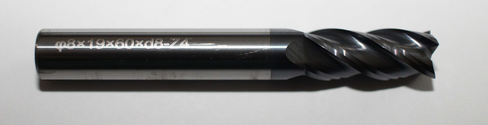 Фреза концевая тв.спл. SF-Force φ8×38×100×d8-Z4 HRC45 TIALN