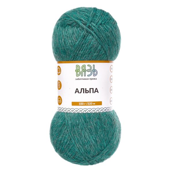 Пряжа Вязь Альпа / уп.3 мот. по 100 г, 320 м, 03 зеленый