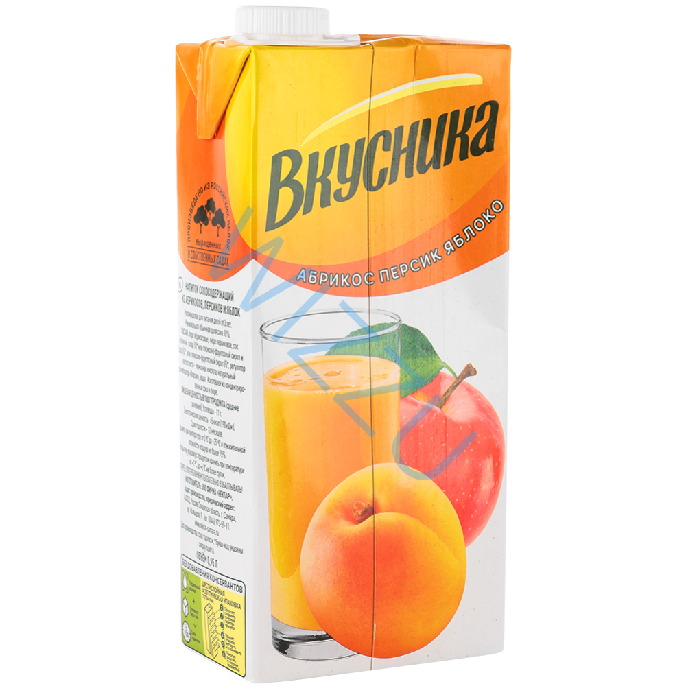 Нектар Вкусника персик-яблоко 0,95л
