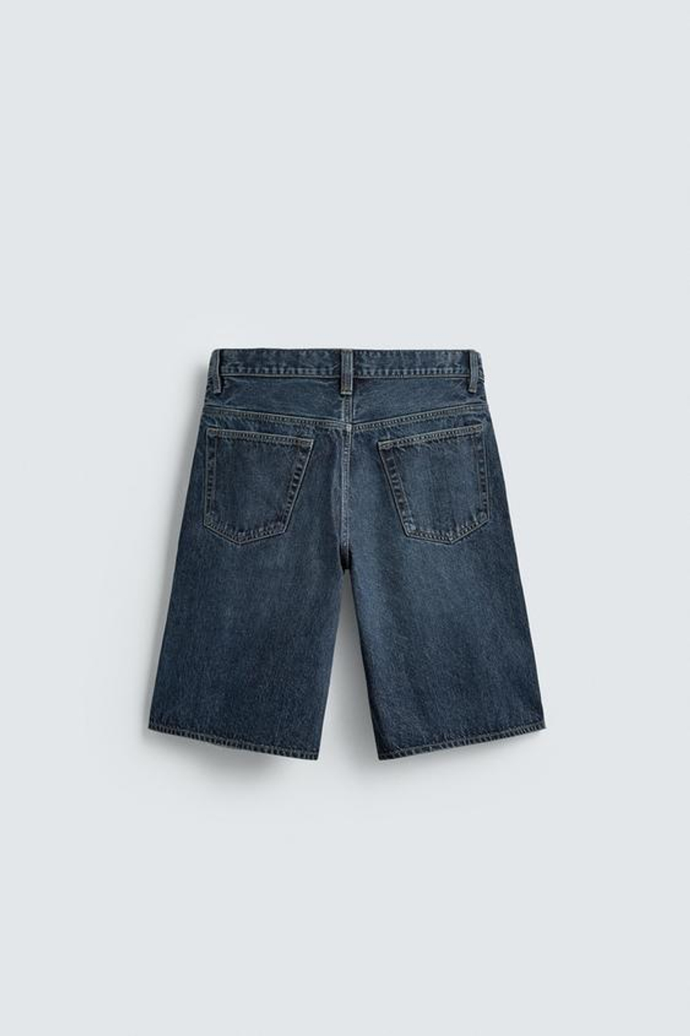 ZARA ДЖИНСОВЫЕ ШОРТЫ BAGGY FIT, СИНИЙ