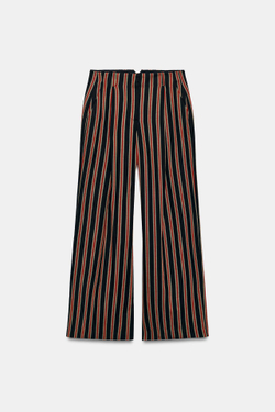 ZARA БРЮКИ С ЗАЩИПАМИ — ZW COLLECTION, КРАСНАЯ ПОЛОСКА