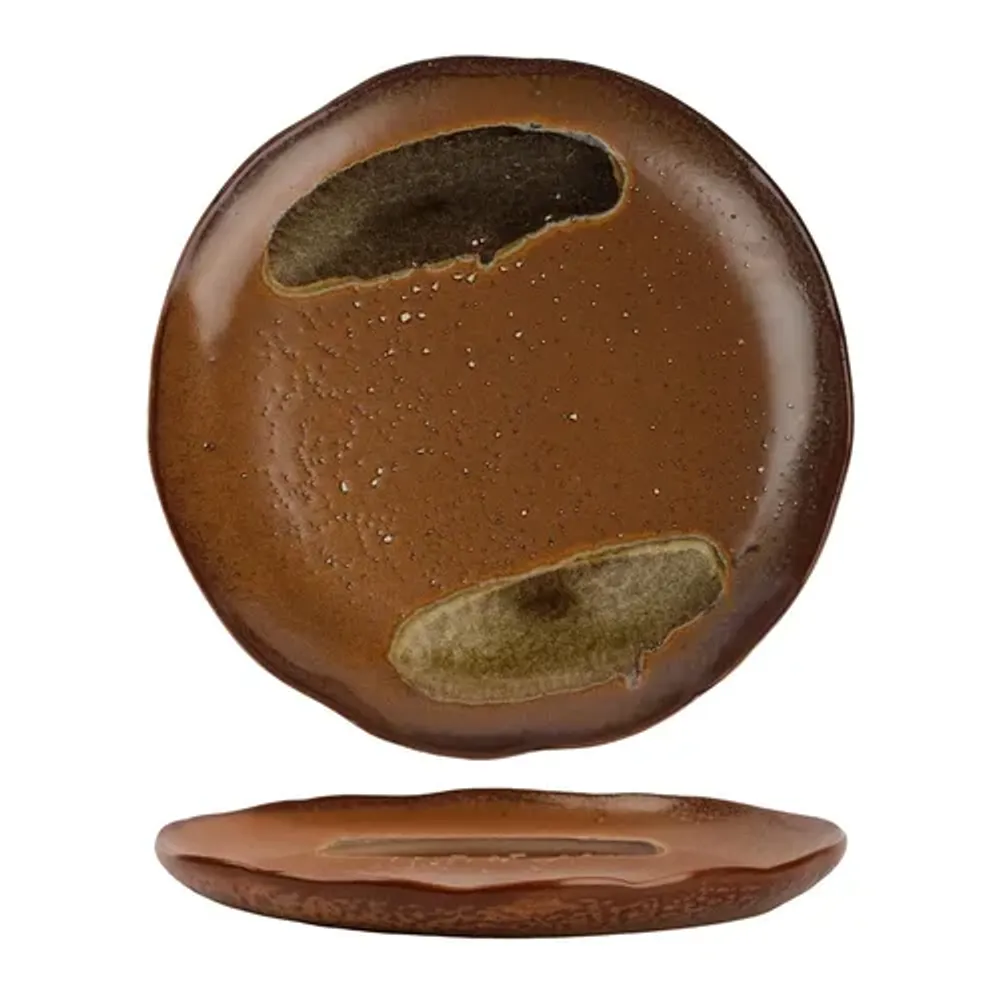 Тарелка d 22,5 см h2,1 см Dark Brown Crumbs Stone Frutti di Mare P.L. [1]