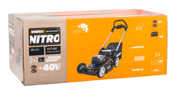 Газонокосилка аккумуляторная WORX WG748E 46 см бесщеточная 40В 4Ач х2 ЗУ 2А х2 коробка