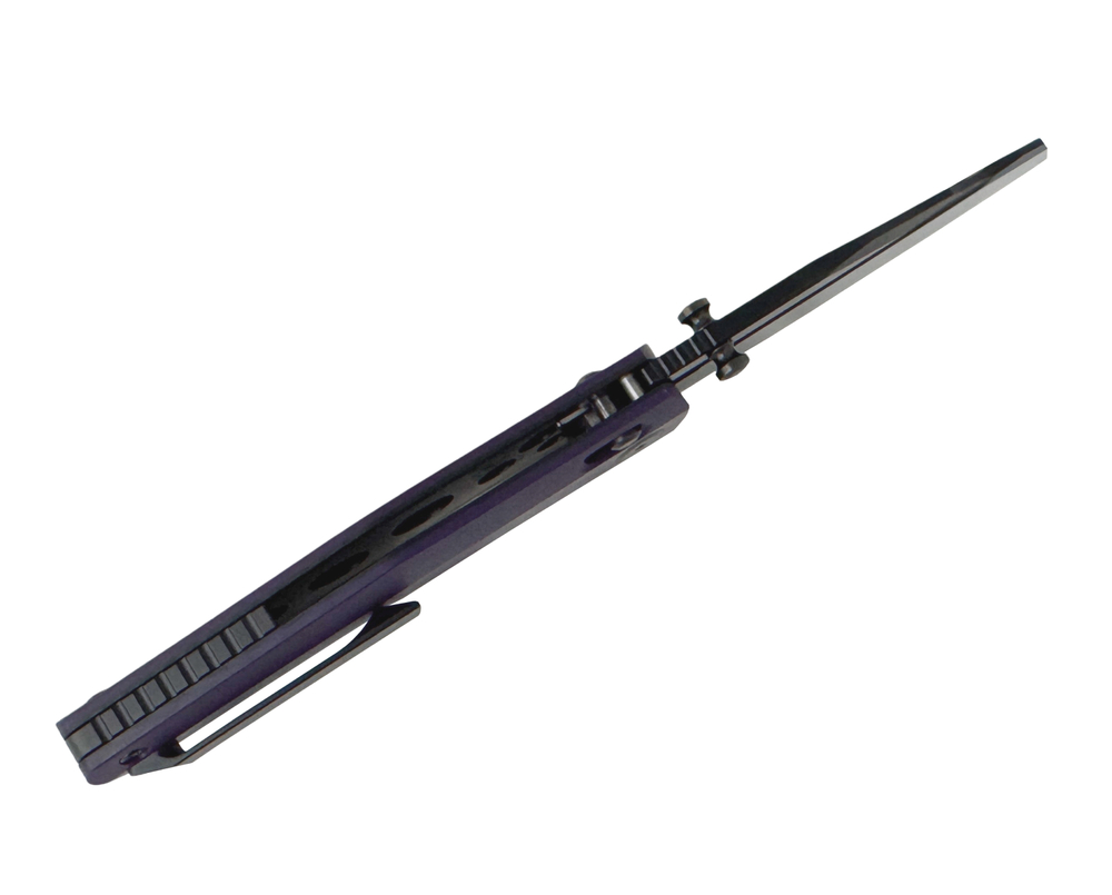 Складной нож TuoTown Sor, сталь T10S PVD, рукоять G10 purple, Titanium TC4, арт.TPW-SOR-B