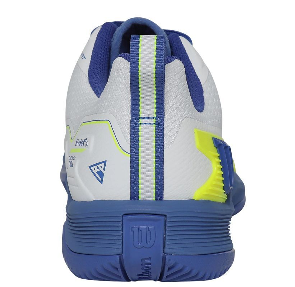 Мужские теннисные кроссовки Wilson Rush Pro 4.5 - white/amparo blue/safety yellow