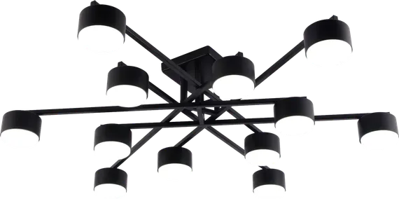 Люстра потолочная Rilon GX1061-12 BK, 12×15 Вт, чёрная