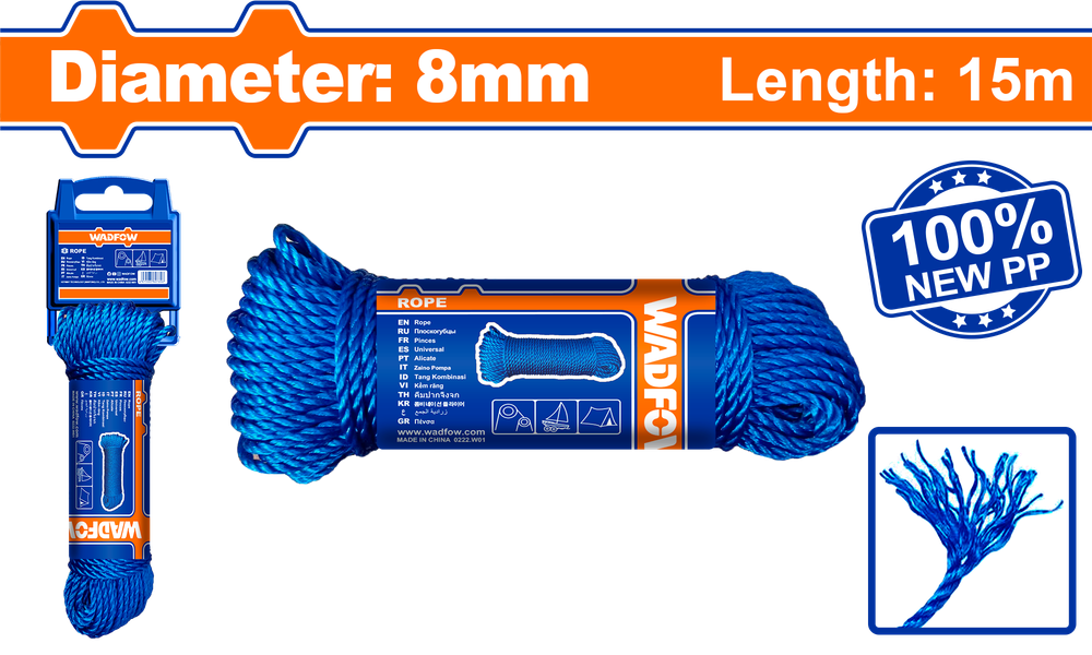 Веревка WADFOW WRZ1308 8 мм 15 м Веревка WADFOW WRZ1308 8 мм 15 м