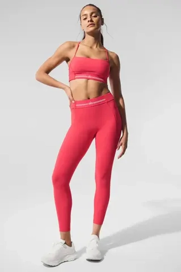 Alo yoga Леггинсы Alosoft с высокой посадкой, карамельно-красный