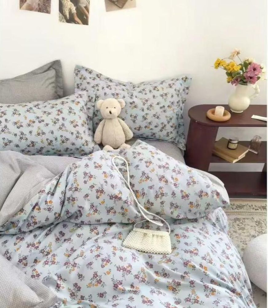 ZEPHYR HOME Двуспалка Фланель голубой цветочки