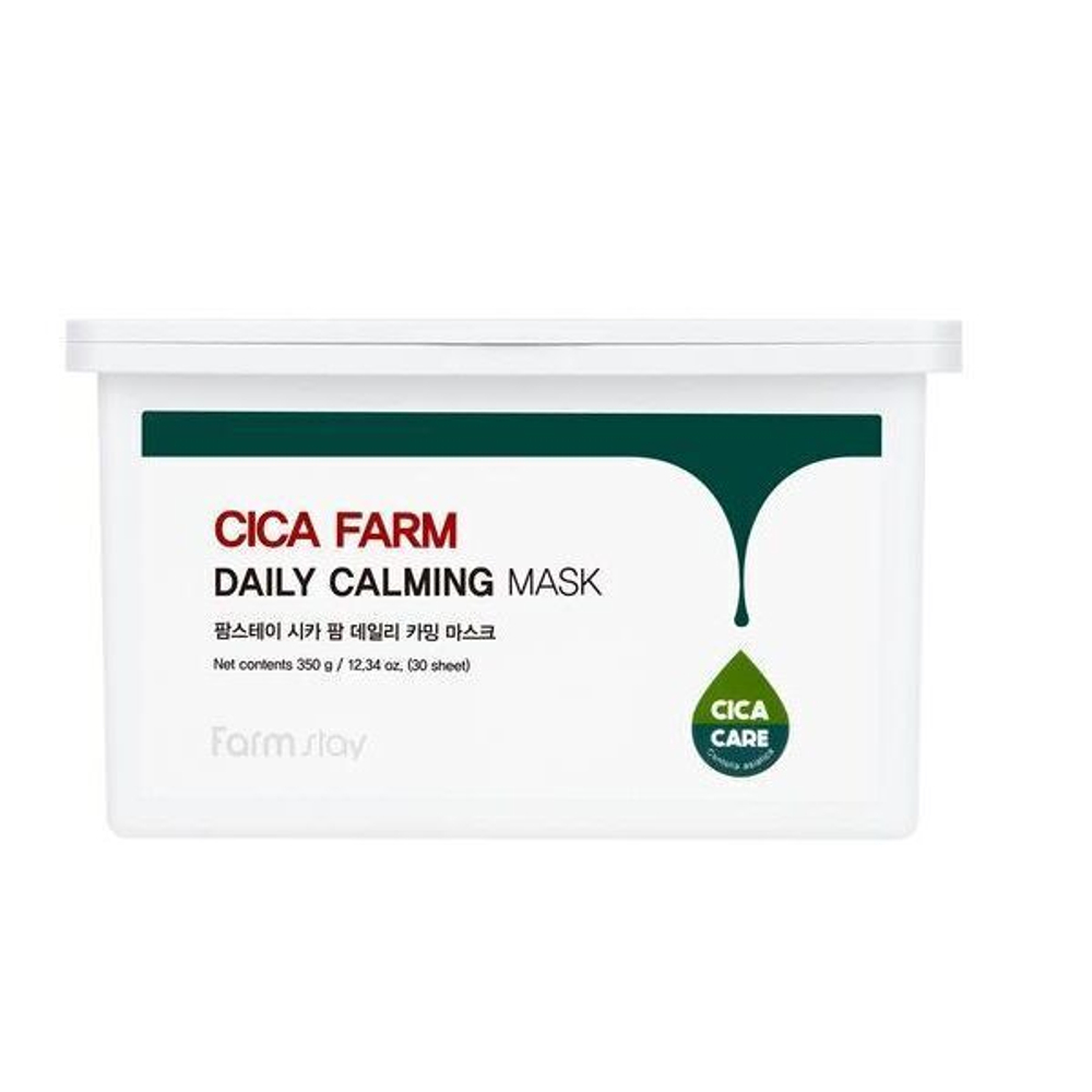 Набор из 30 штук восстанавливающих тканевых масок с центеллой азиатской FarmStay Cica Farm Daily Calming Mask