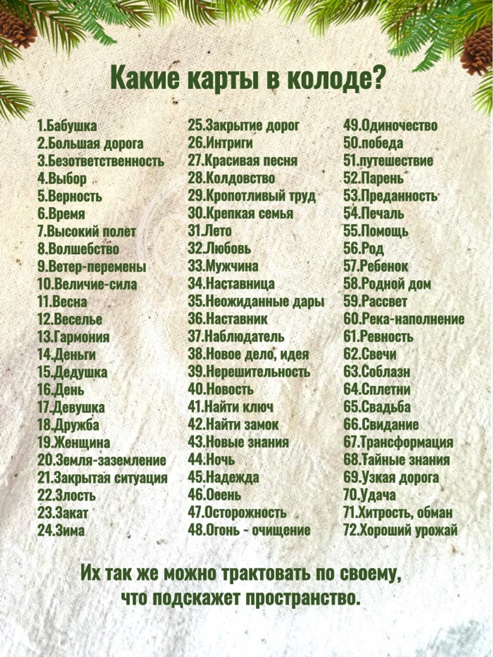 Карты метафорические "Дивный сказ леса" в зеленой шкатулке