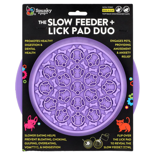 Spunky Pup, The Slow Feeder и подушечки для лизания, дуэт, для собак и кошек, 1 подушечка