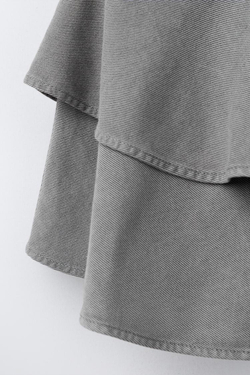 ZARA ЮБКА С ВОЛАНАМИ И ЗАКЛЕПКАМИ, АНТРАЦИТОВО-СЕРЫЙ