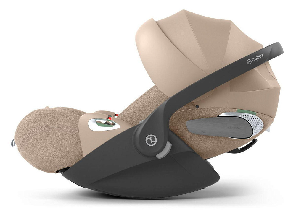 Коляска 3 в 1 Cybex Priam IV Rosegold complete и автокресло Cloud T i-Size Cozy Beige Plus Leaf Green