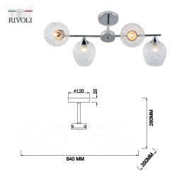 Люстра Rivoli Arlene 3139-304 4 х Е27 60 Вт модерн | Rivoli