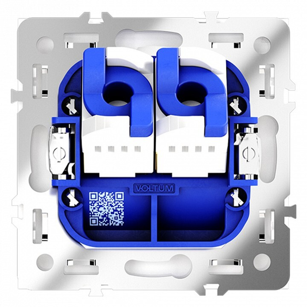 Розетка двойная Ethernet RJ-45 без рамки Voltum S70 VLS060202