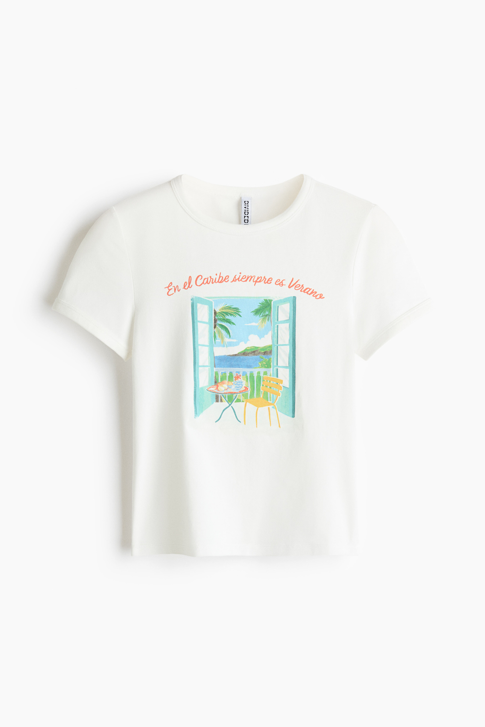 Облегающая хлопковая футболка - H&M
