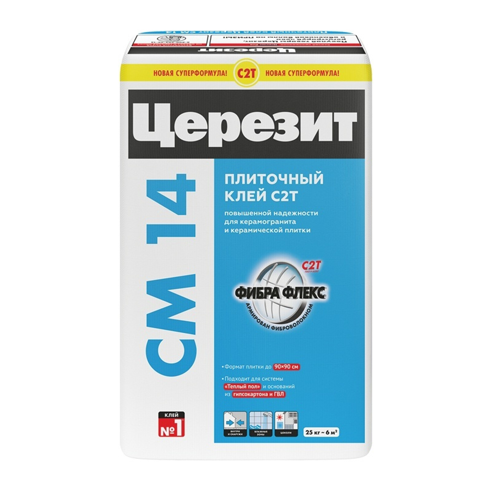Клей для плитки, керамогранита и камня Ceresit CM 14 (25 кг)