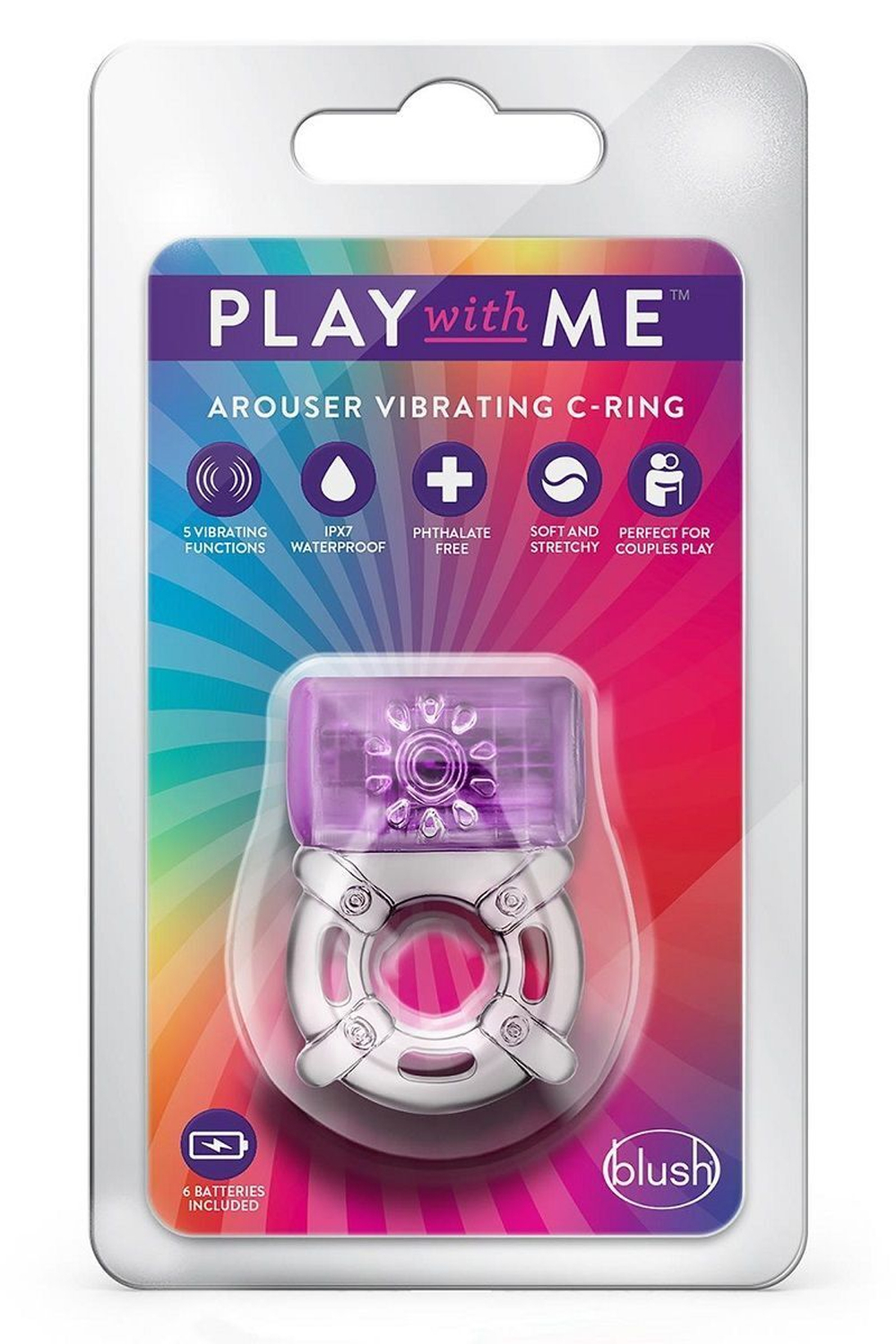 Фиолетовое эрекционное виброкольцо One Night Stand Vibrating C-Ring (Цвет: фиолетовый)