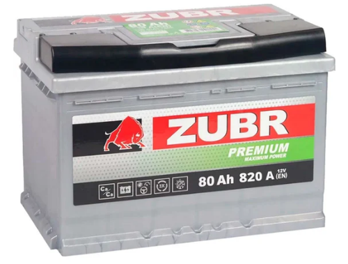 Купить Аккумулятор 6CT- 80 А.ч., о.п., R+, ZUBR PREMIUM