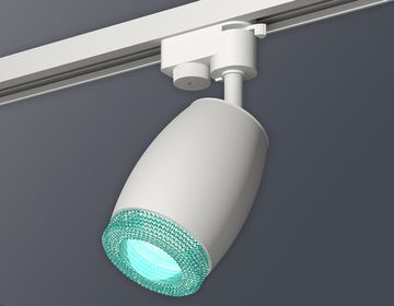 Комплект трекового однофазного светильника 1* MR16 GU5.3 XT1122023 SWH/BL белый песок/голубой (A2520, C1122, N7194) Ambrella