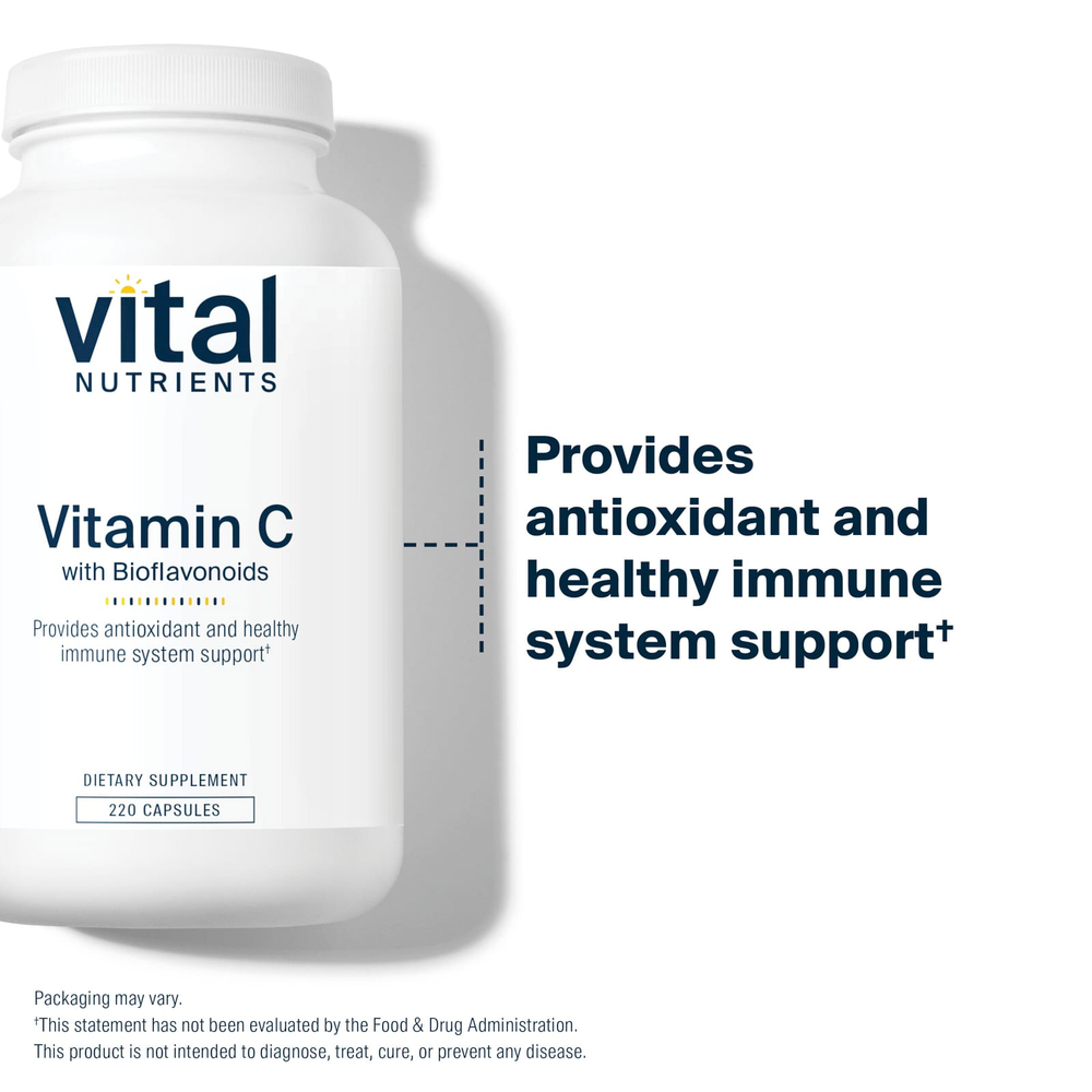 Vital Nutrients, витамин C с биофлавоноидами, 220 веганских капсул