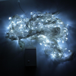 Гирлянда занавес "Водопад" ш1,5* в2,5м, 240 ламп LED, прозрач.пров, 8 реж,IP-20, Белый (Серпантин)