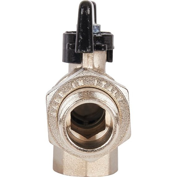 Кран шаровый со сгоном STOUT Н-В 1/2"угловой бабочка полнопроходной 32830