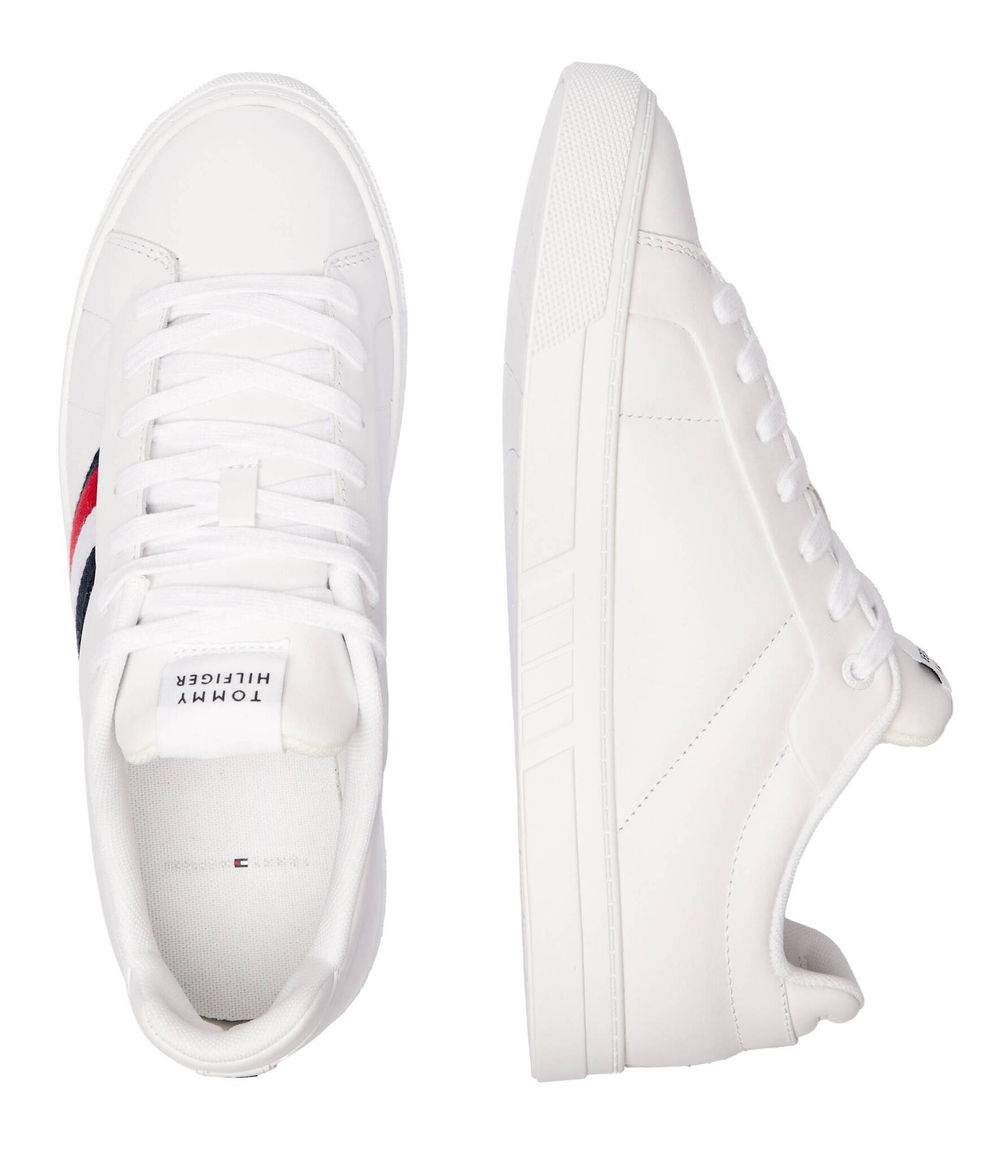 Кожаные кроссовки icon court lth stripes Tommy Hilfiger - белый(FM0FM05163)