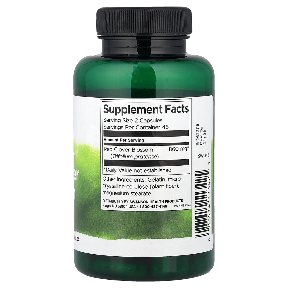 Swanson Vitamins, Full Spectrum®, цветки красного клевера, 430 мг, 90 капсул