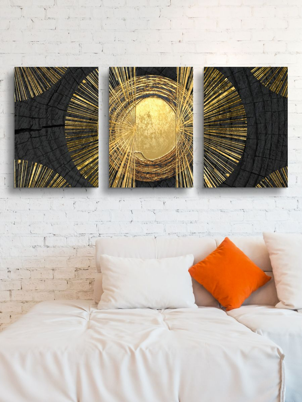 Картина karTTina "ДЕРЕВЯННОЕ СОЛНЦЕ", 150 см х 70 см