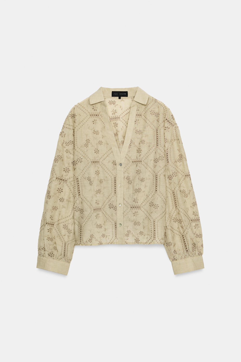 РУБАШКА С АЖУРНОЙ ВЫШИВКОЙ — ZARA