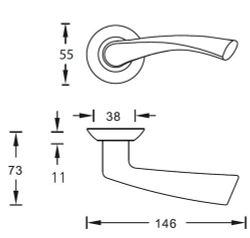 Ручка дверная ARCHIE S010 Х11II (мат. золото)