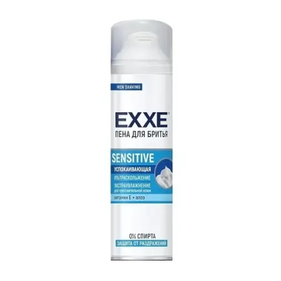 Пена для бритья EXXE_Sensitive успокаивающая для чувствительной кожи с алоэ и витамином Е 200мл