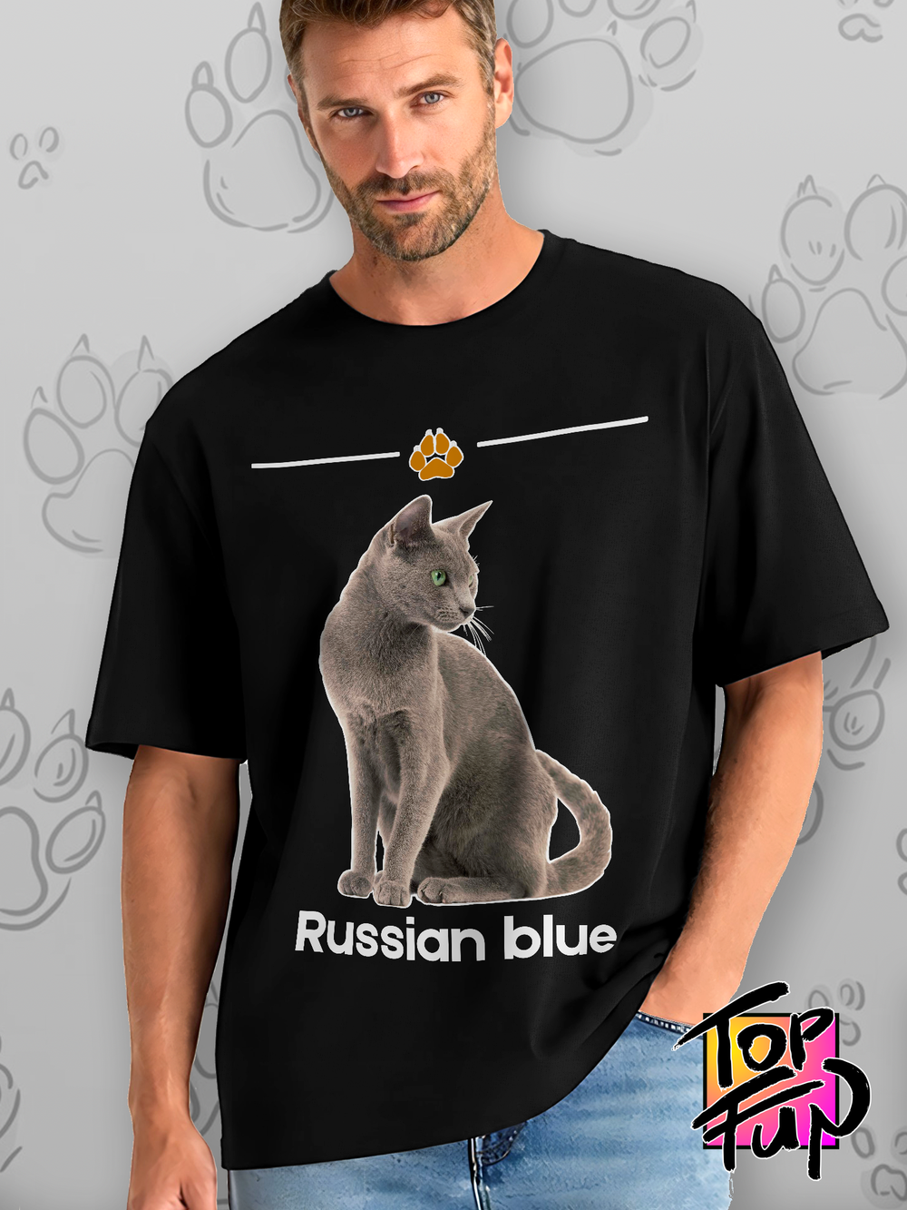 Футболка русская голубая кошка